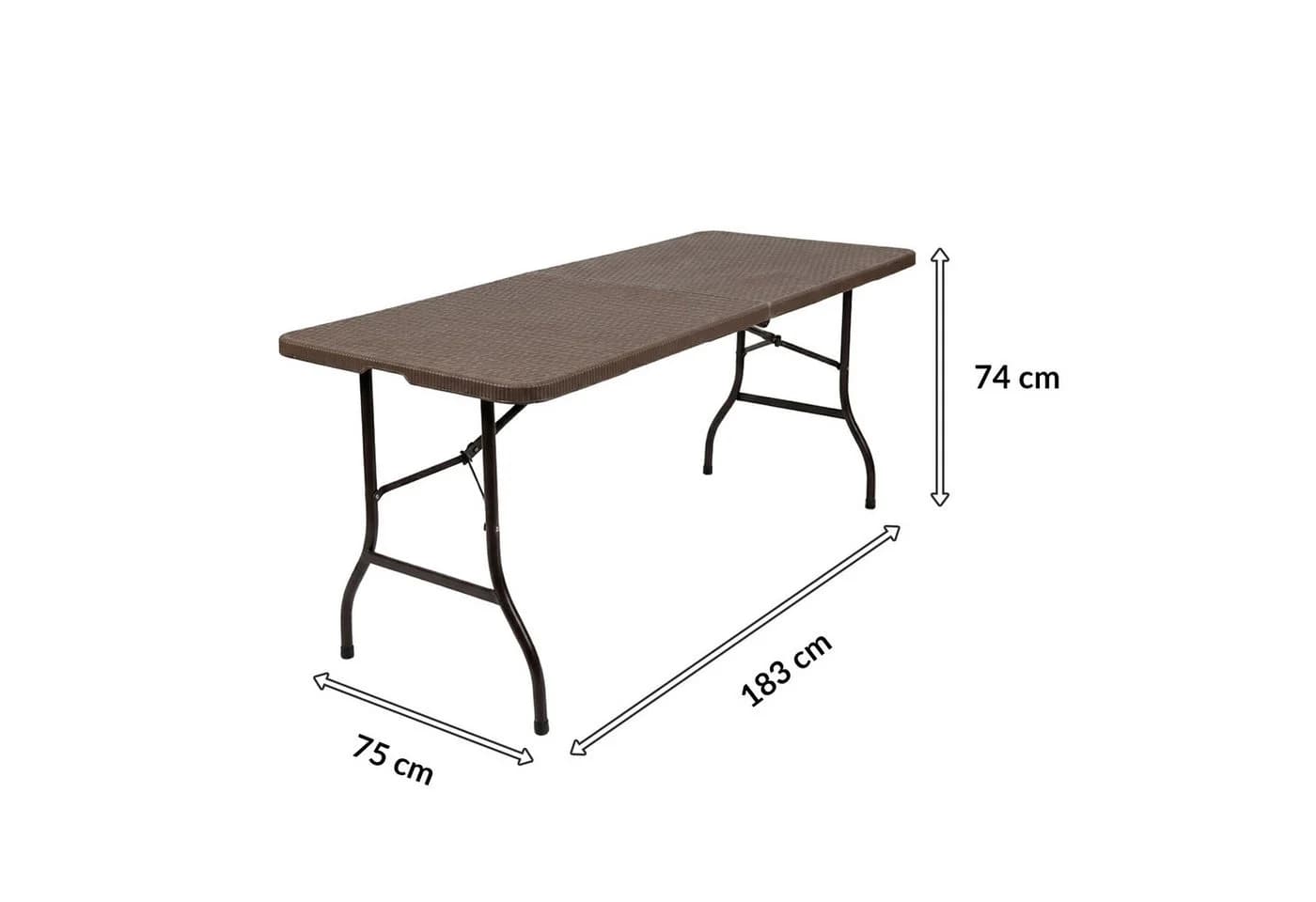 Floordirekt Klapptisch Miyako Braun Wetterfest Faltbar