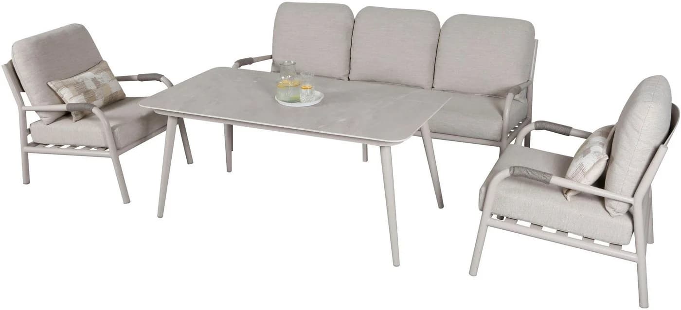 Gartenlounge-Set KONIFERA "Fernando" Beige Aluminium Wicker/Kunststoffgeflecht