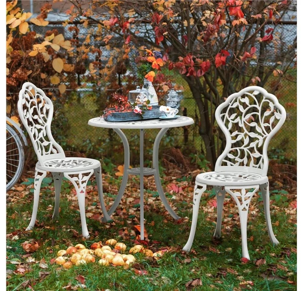 Yaheetech Gartenmöbel-Set Bistroset Metall 3 TLG. Vintage