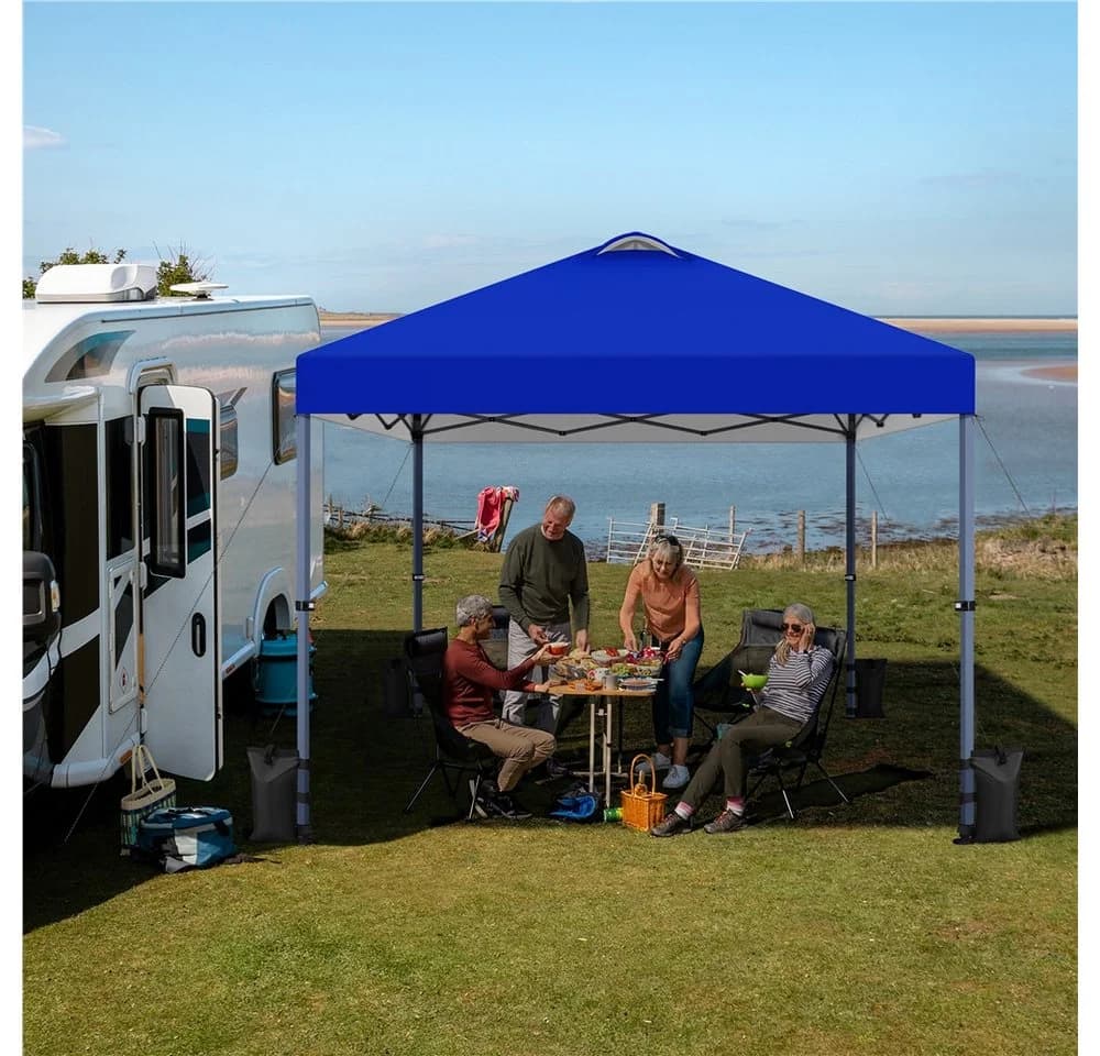 Yaheetech Faltpavillon 3x3m Höhenverstellbar UV-Schutz Blau