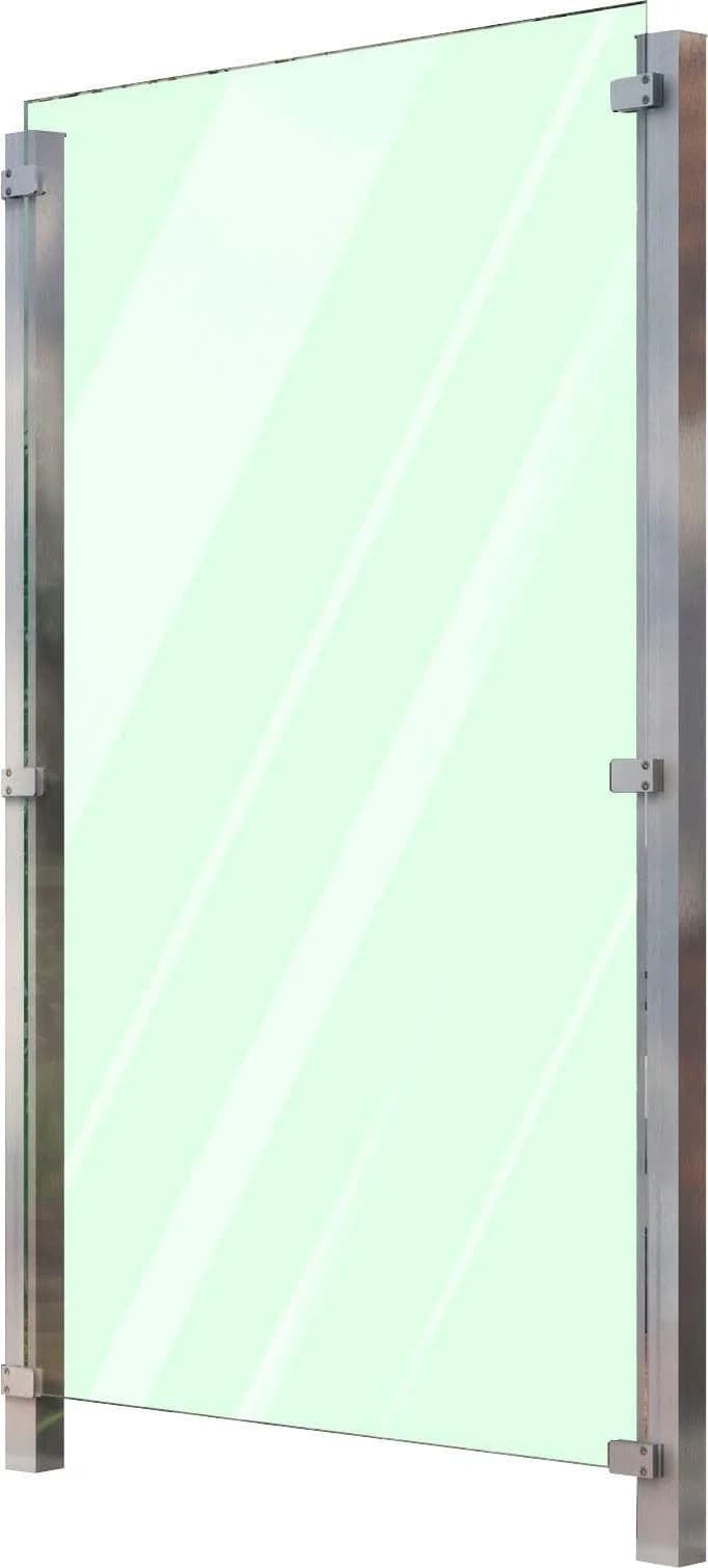 Zaun STAKET PRO Silberfarben Edelstahl Glas Zaun 1,115 m