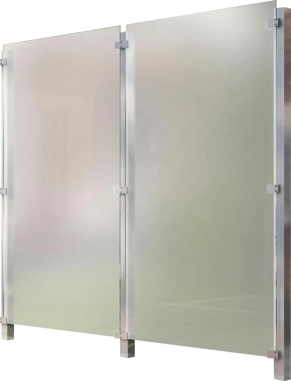 Zaun STAKET PRO Silber Glaszaun 2,17 m 3 Pfosten