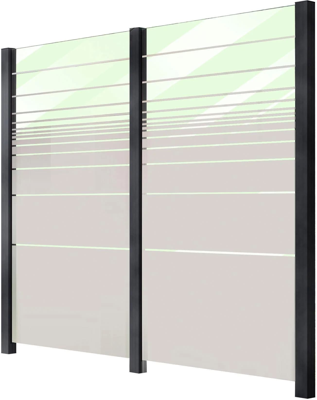 Zaun STAKET PRO Anthrazit Aluminium Glas Zaun
