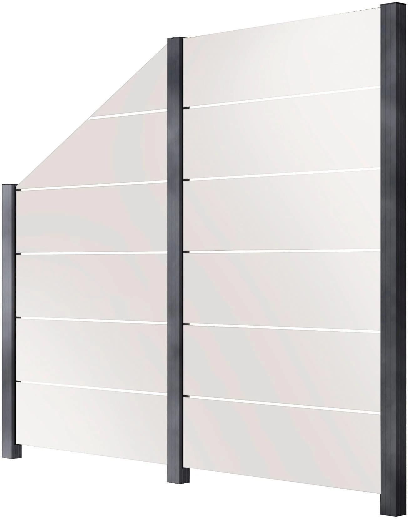 Zaun STAKET PRO Glaszaun Grau Aluminium 3 Pfosten 2,17 m