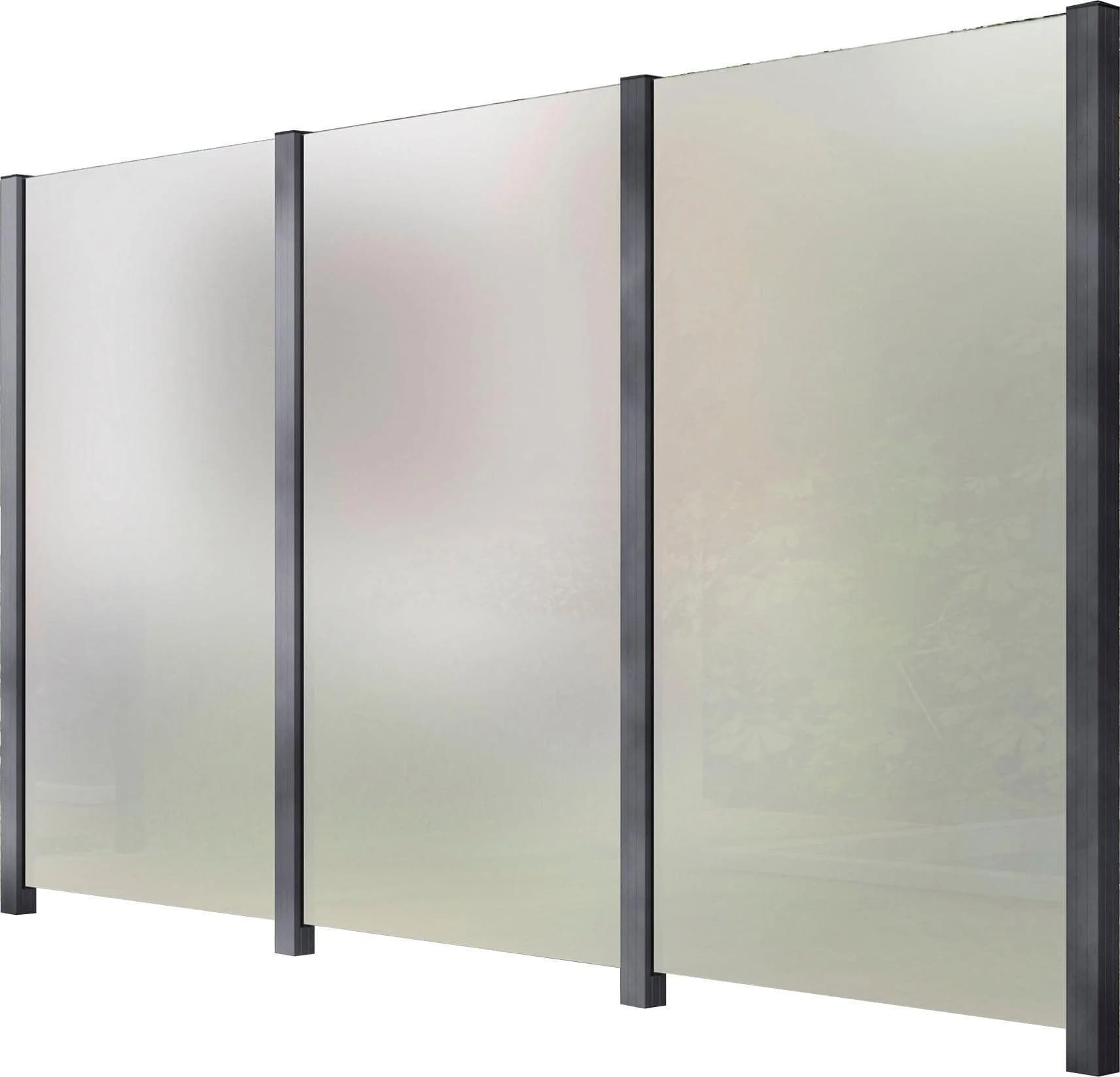 Zaun STAKET PRO Grau Aluminium Glaszaun 3,28 m