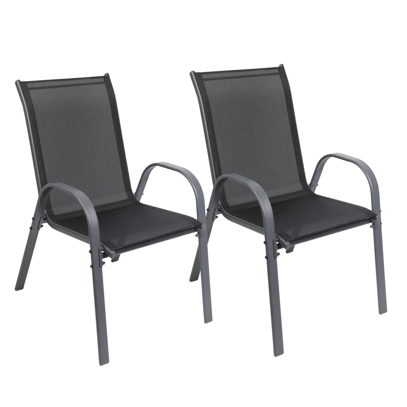 Albatros International Gartenstuhl KUBA 2er Set stapelbar Metall