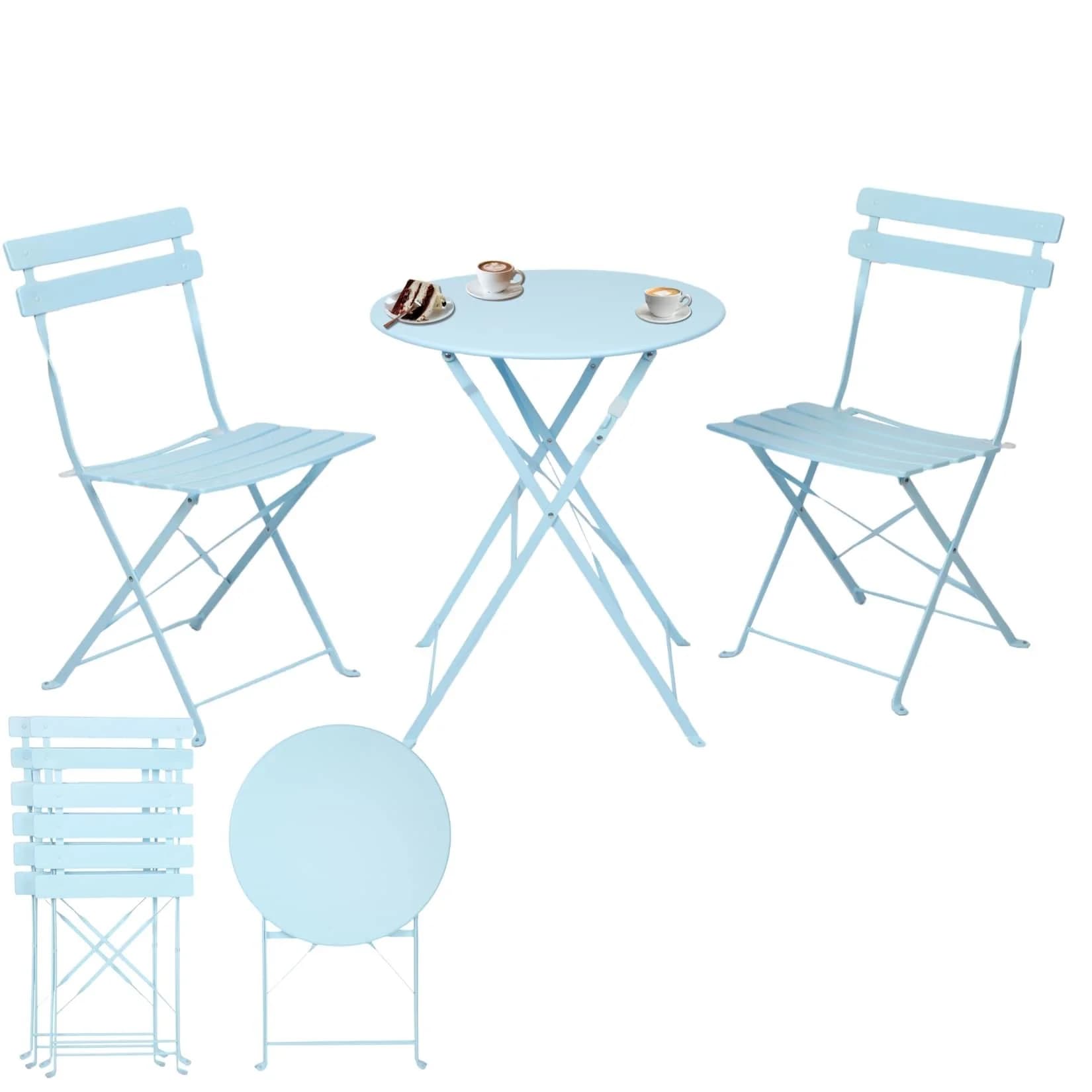 Albatros International Bistroset 3-teilig Blau Metall Klappbar