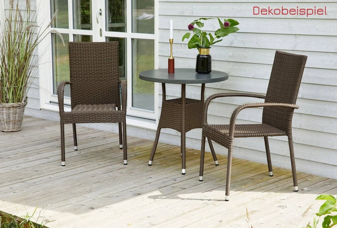 LC Garden Rattanstuhl Lübeck Polyrattan Stapelbar