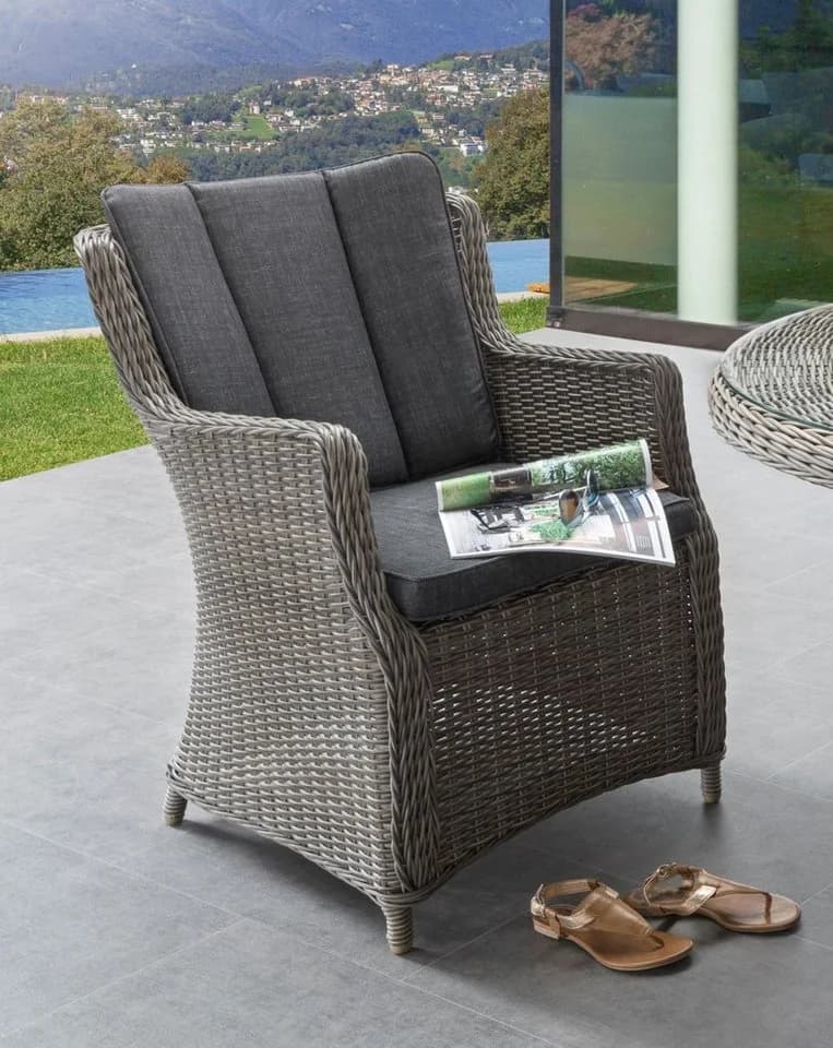 Gartenlounge-Set DESTINY 'LUNA CASA' - Vintage Grau Sessel mit Hocker