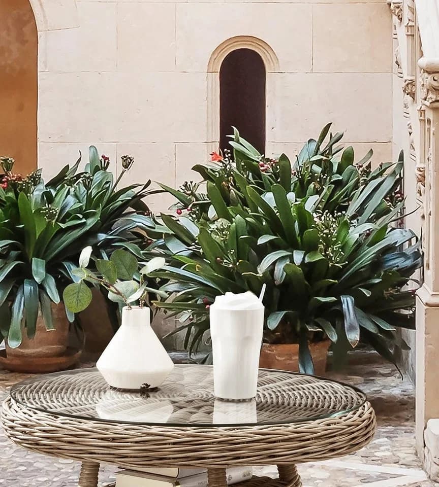 Destiny Gartentisch MALAGA mit Echtglasplatte Aluminium Polyrattan