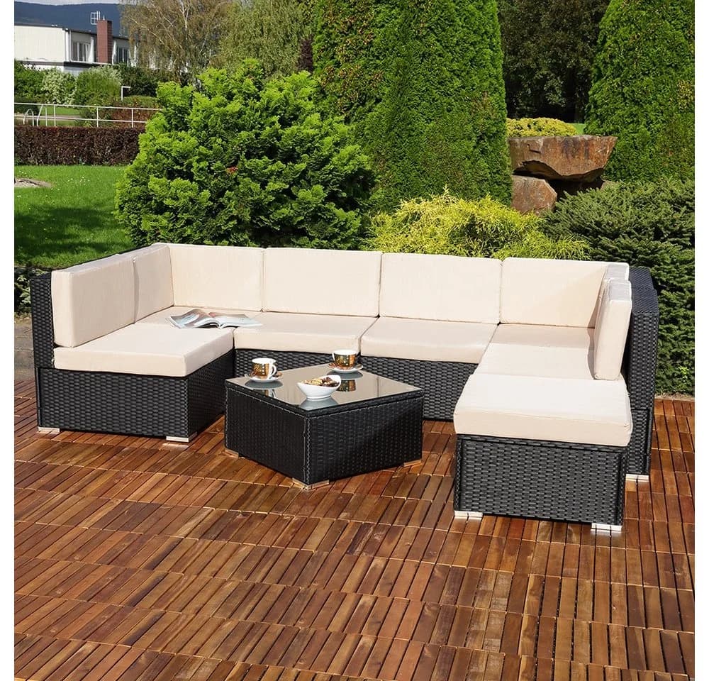 Mucola Gartenlounge-Set Polyrattan Outdoor Lounge