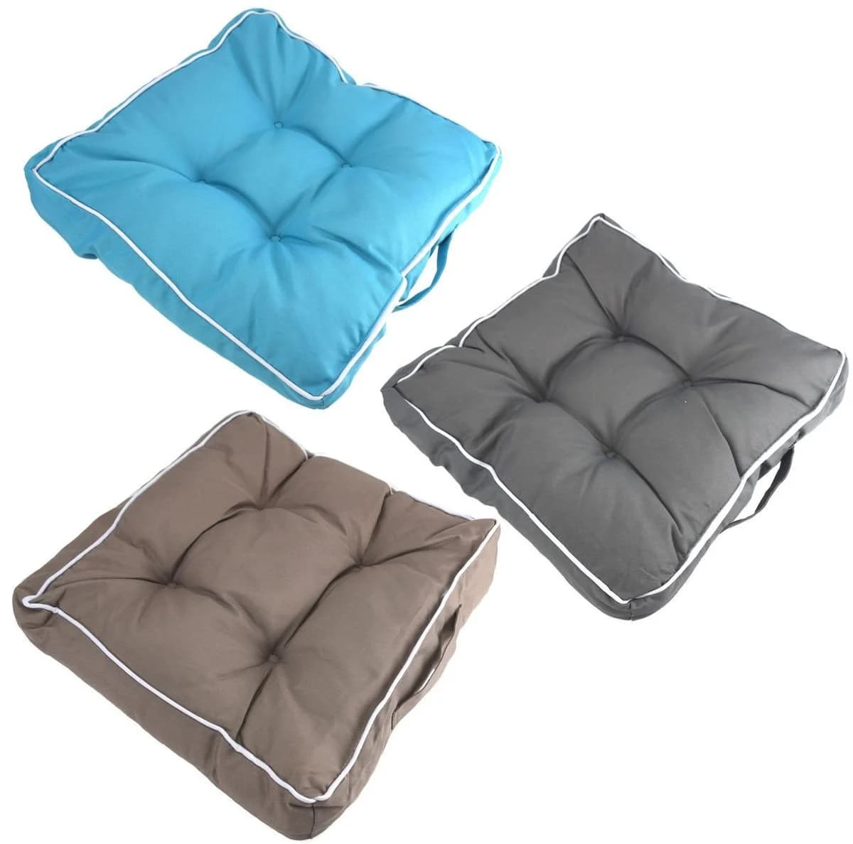 Bolan Sitzkissen Outdoor 39x39 cm 4-Punkt-Steppung Taupe/Braun