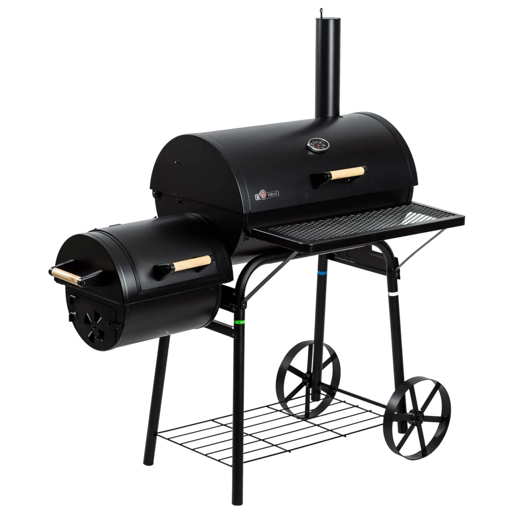 El Fuego Smoker Dakota Holzkohlegrill Schwarz Niedertemperaturgaren