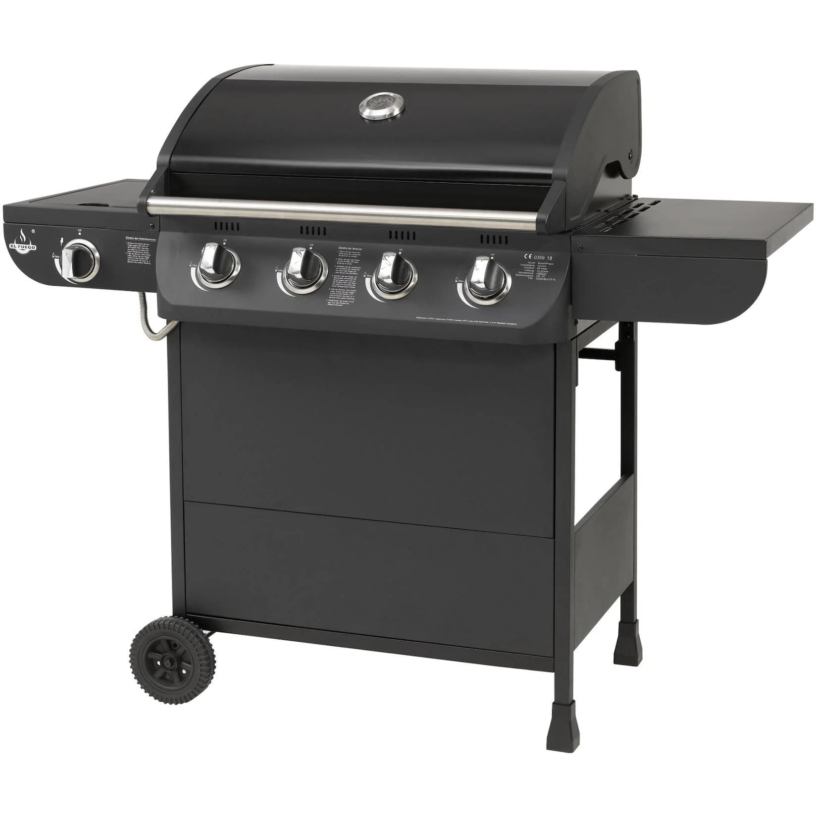 Gasgrill EL FUEGO Columbus 4+1 Schwarz