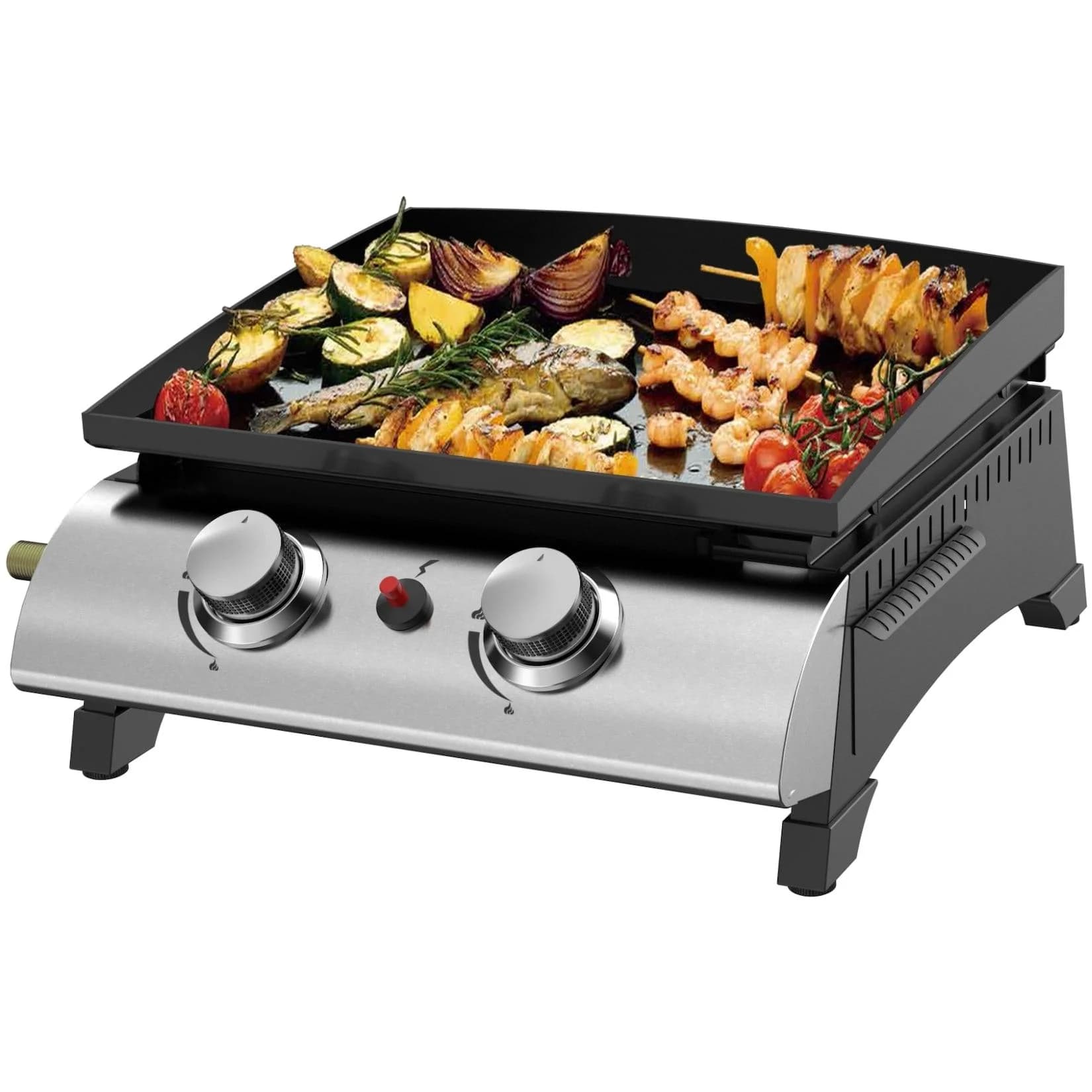 EL FUEGO Gasgrill Planchagrill Austin II Schwarz mit Gusseisenplatte