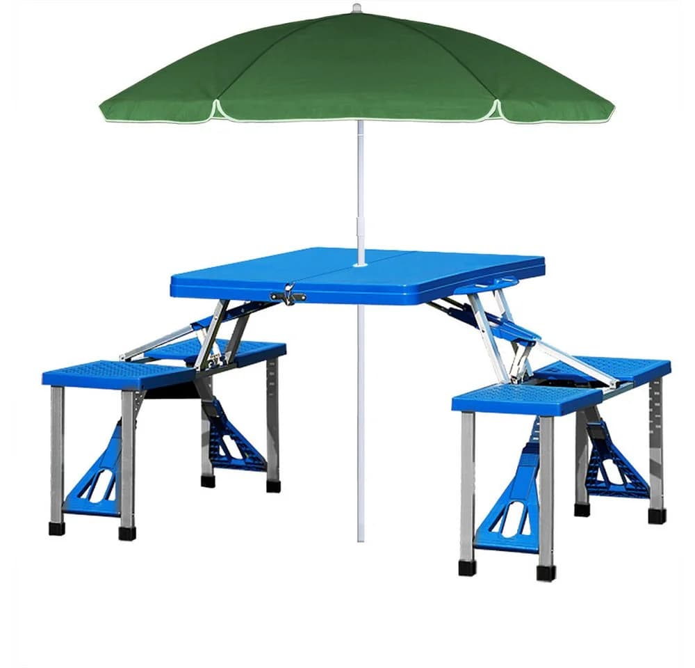 Casaria Campingtisch Set Klappbar mit 4 Stühlen Blau