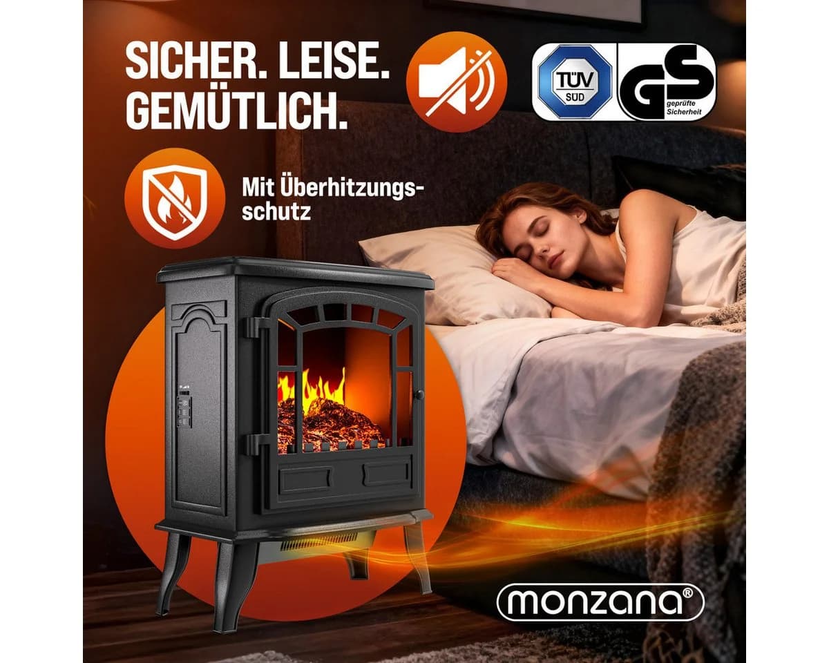 Monzana Elektrokamin mit LED-Flammeneffekt Schwarz