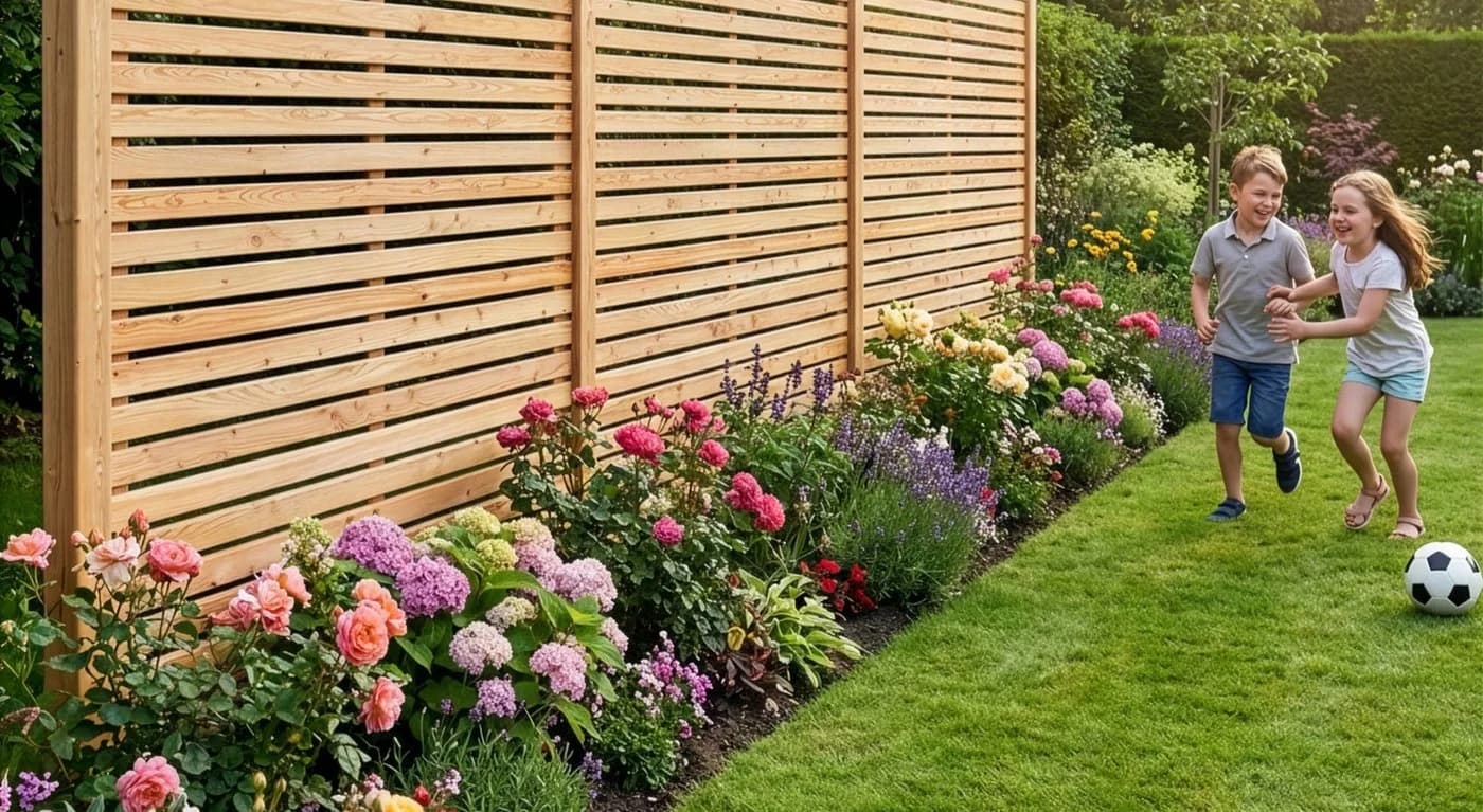 GartenLand Zaun Römö Rhombus Lärche Natur 180x180