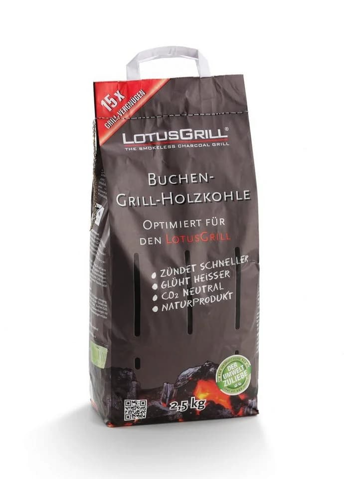 LotusGrill Buchenholzkohle 2,5kg - Rauchfrei & CO²-neutral