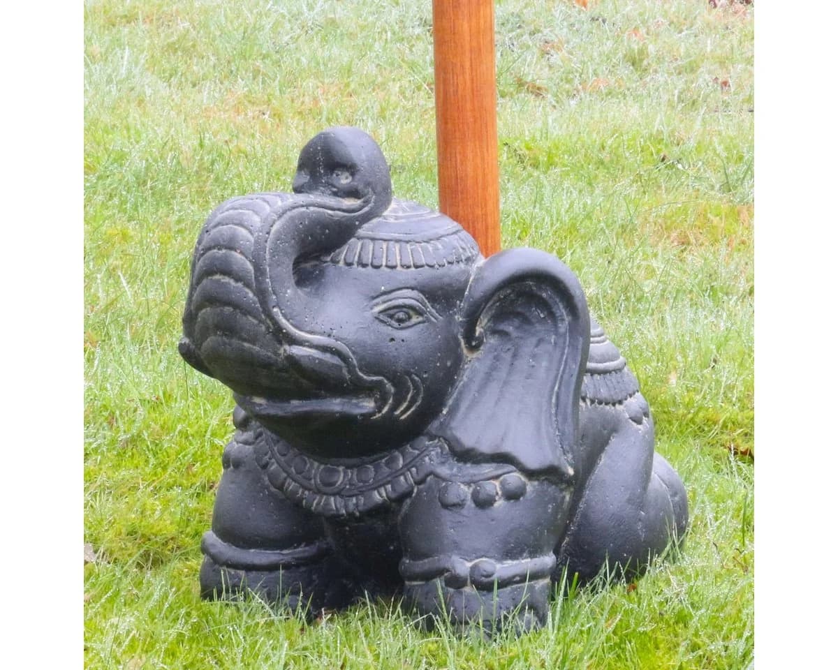 Oriental Galerie Sonnenschirmständer Elefantenform Grau für Bali Schirme