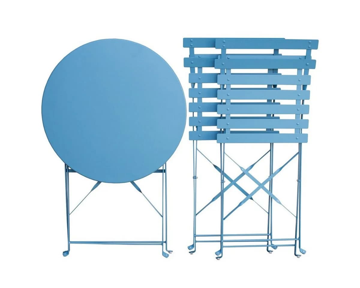 SVITA Bistro-Set BERLIN 3-tlg. Blau Klappbar