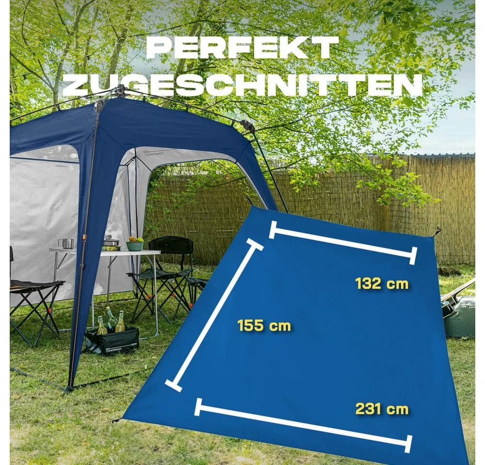 Lumaland Pavillon Seitenwand Blau - Wetterfest & Wasserabweisend