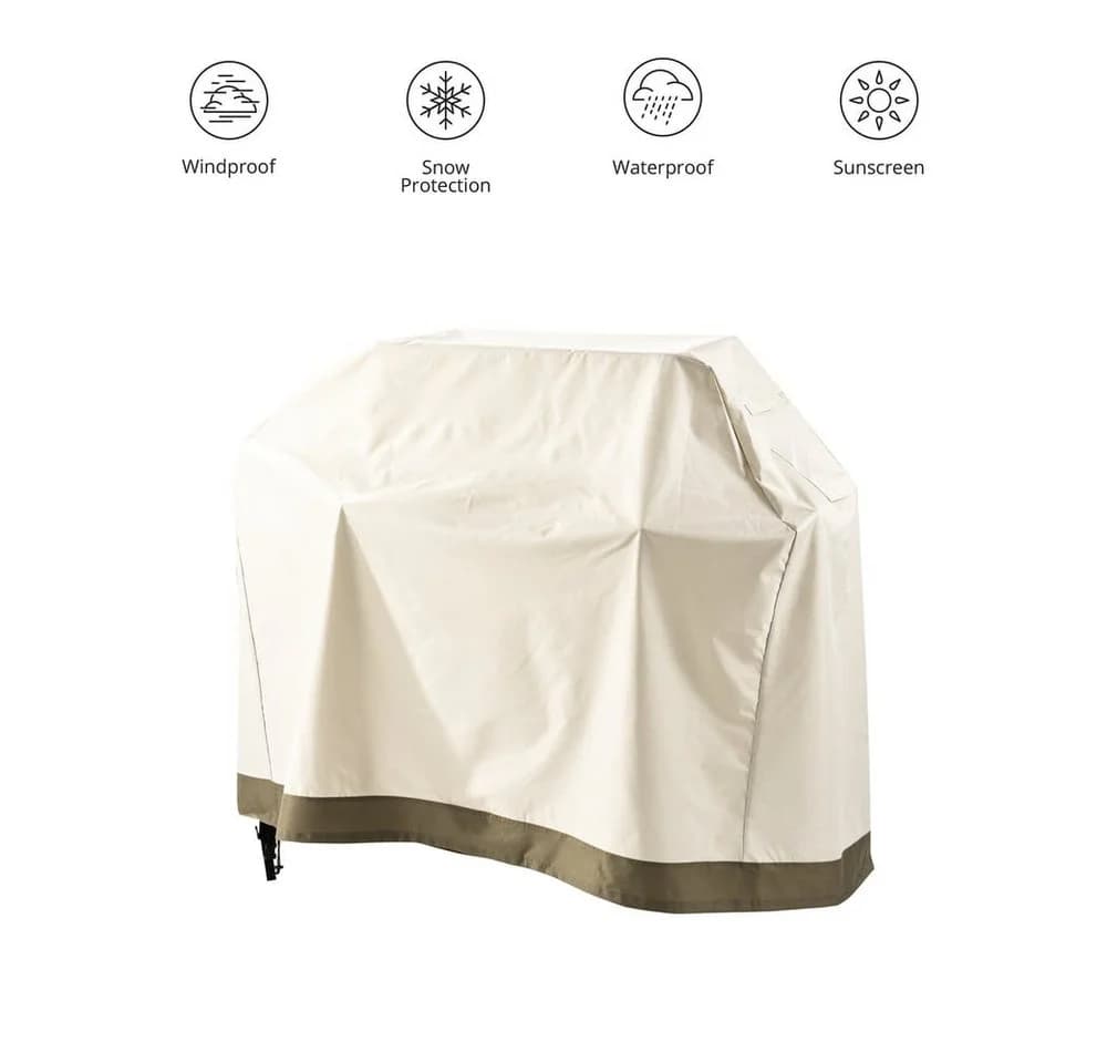 Lumaland Gartenmöbel-Schutzhülle Wasserdicht UV-beständig Grau/Beige