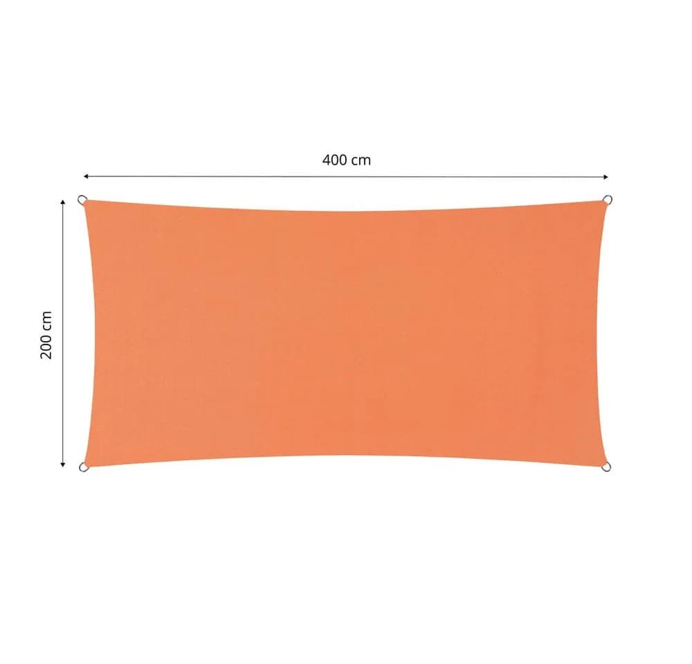 Lumaland Sonnensegel Rechteckig 2x4 m Orange UV-Schutz Wetterfest
