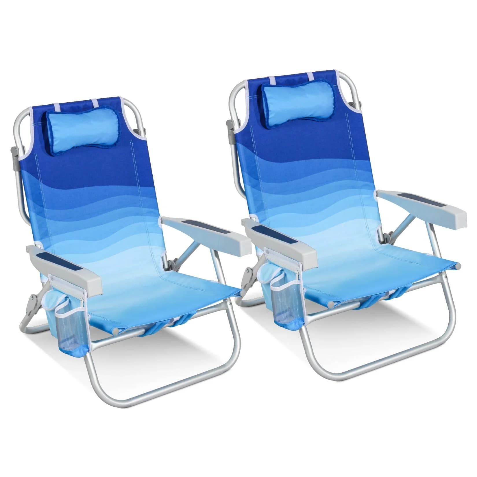 HOMECALL Klappstuhl Strandstuhl Leicht 2 St. Blau Aluminium