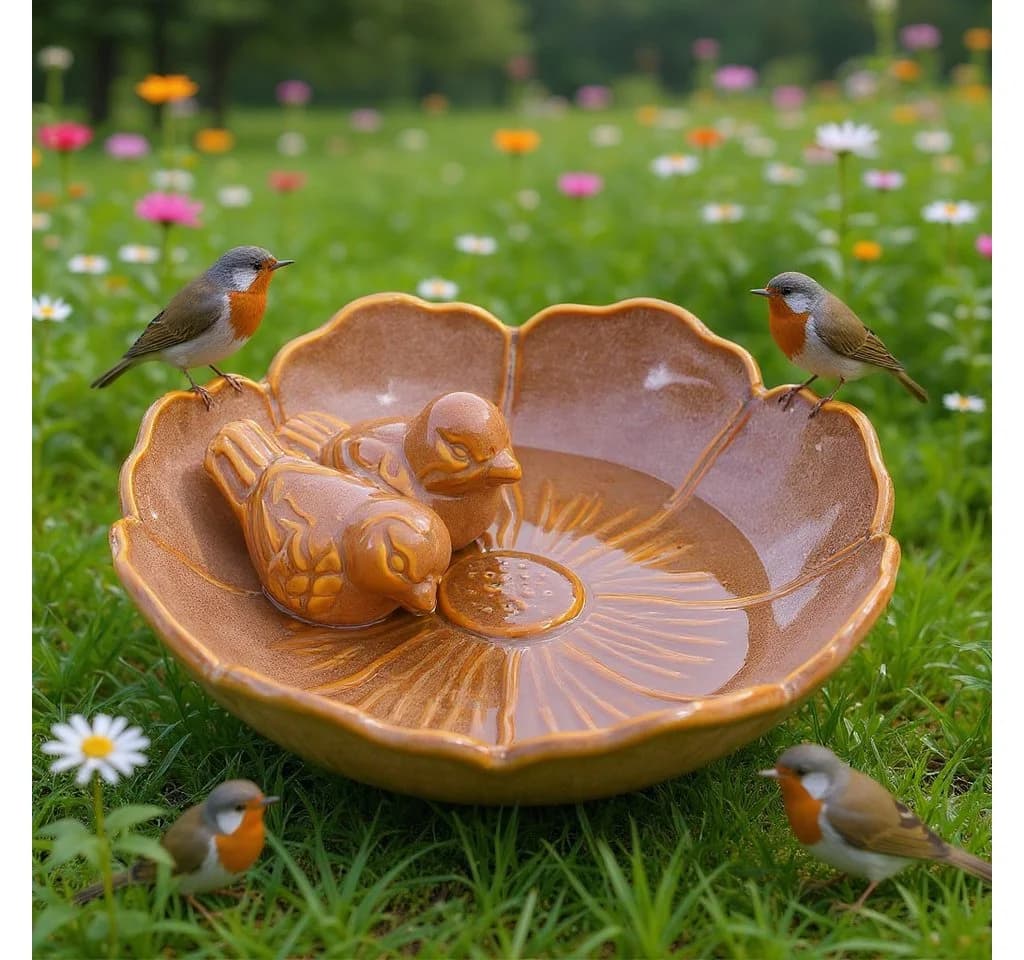 Fachhandel Plus Vogeltränke Fleur winterfest Keramik rosa