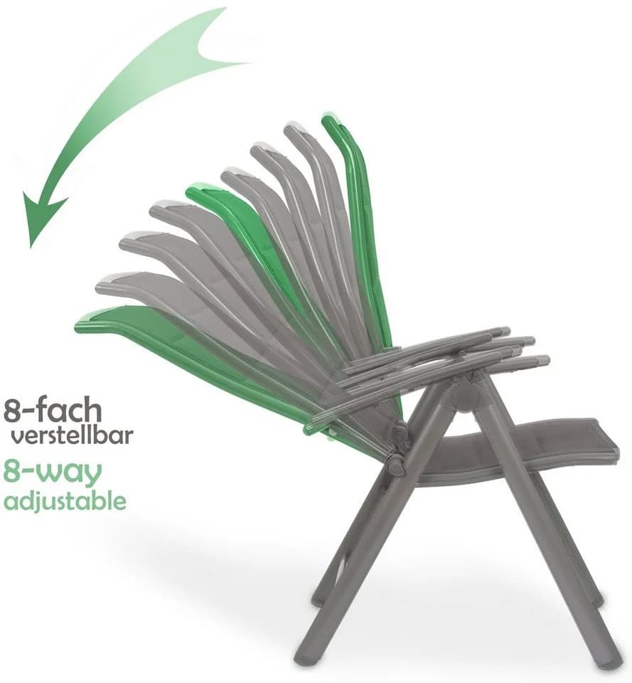 BRUBAKER Gartenstuhl Milano Klappstuhl Aluminium Silbergrau