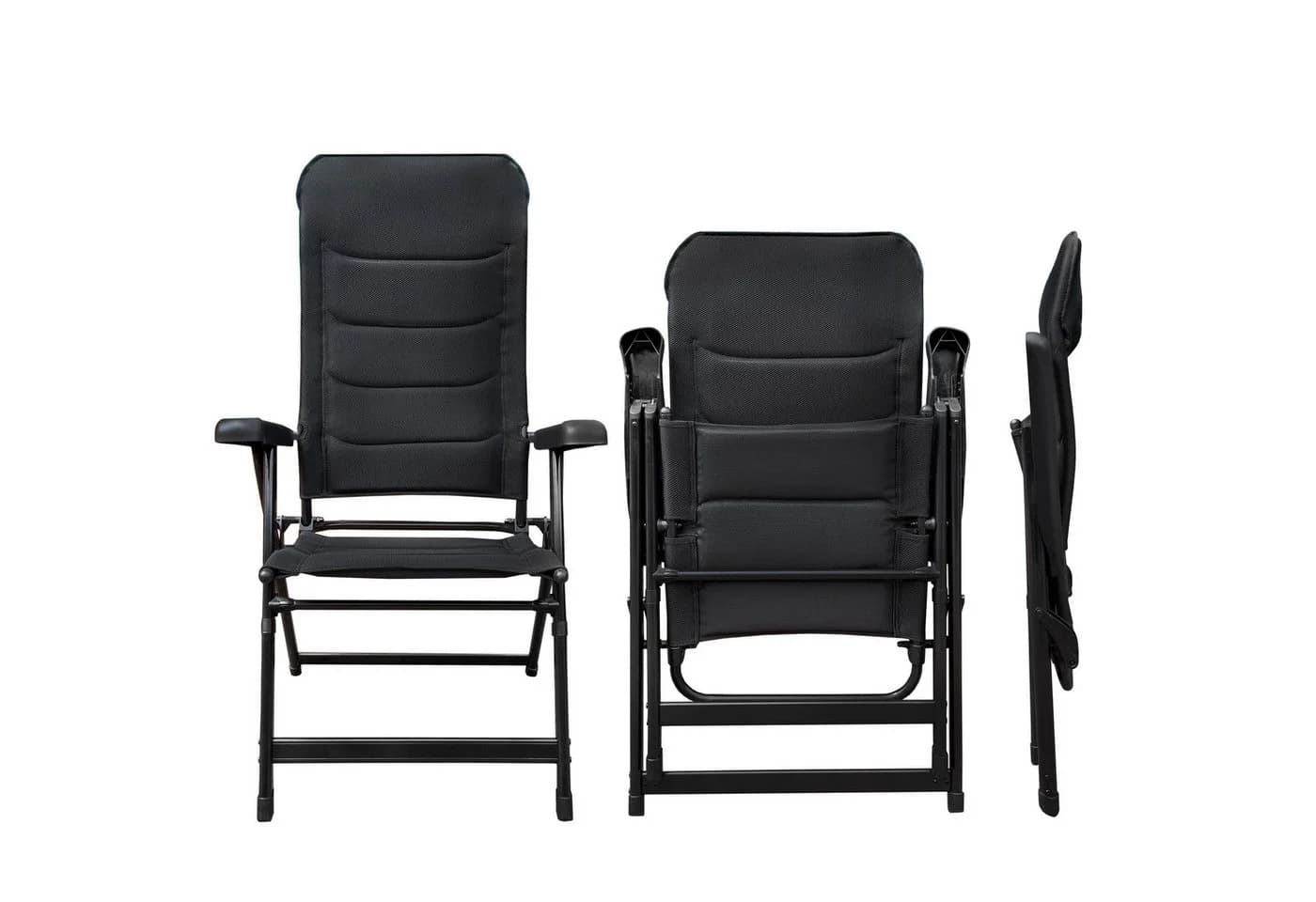 osoltus Campingstuhl Alu Klappsessel Hochlehner 3D Soft Touch Black Magic