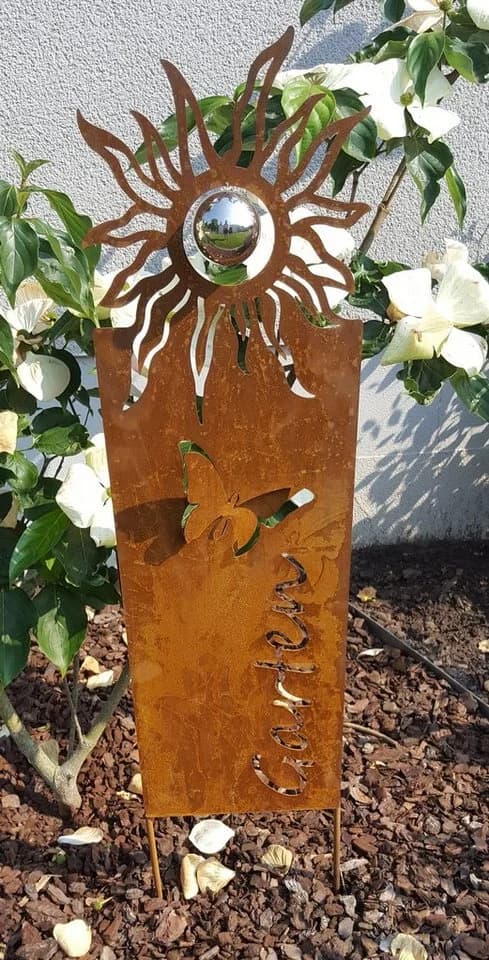 Jürgen Bocker Gartenstecker Beetstecker Cortenstahl Dekoration