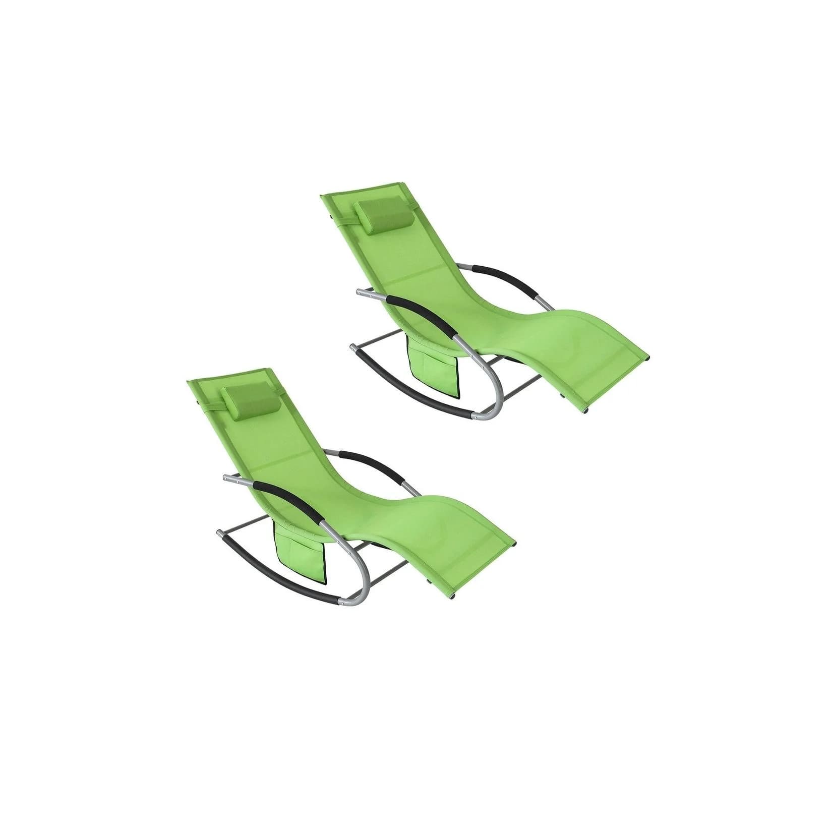 SoBuy Schaukelstuhl-Gartenset für 2 Personen Grün Modern