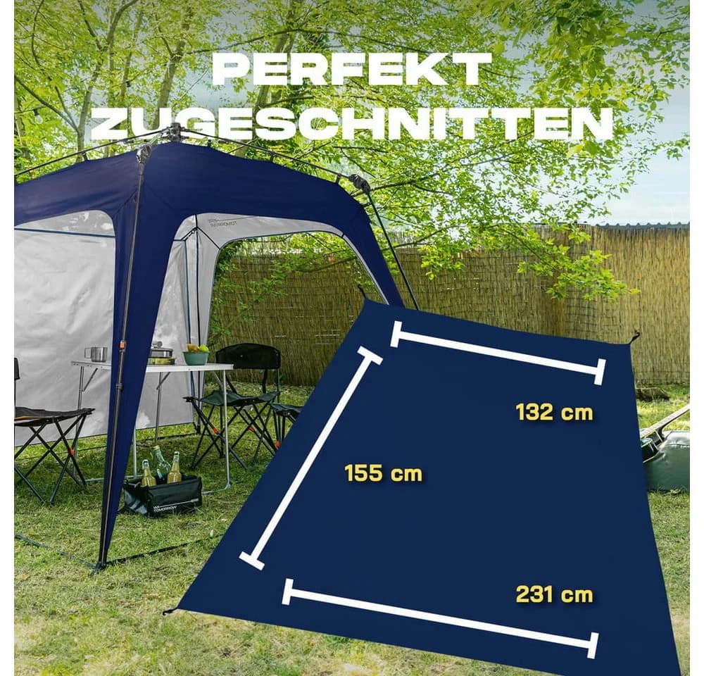 Lumaland Pavillon Gartenzelt Seitenwand Navy Blau UV-Schutz