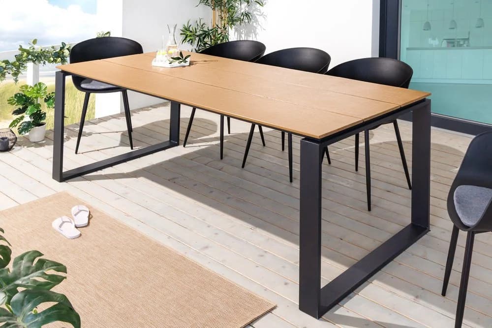 riess-ambiente Gartentisch FLOATING 210cm Natur/Schwarz WPC Aluminium