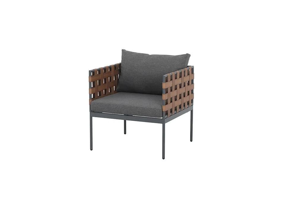 riess-ambiente Gartensessel UNIQUE 70cm mit Kissen schwarz/grau
