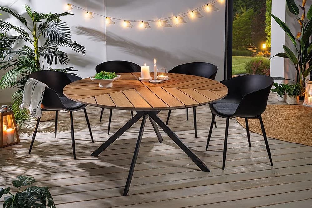riess-ambiente Gartentisch DESIGNO 120cm Natur Aluminium-Sterngestell