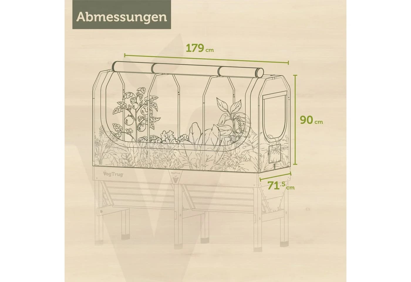 VegTrug Gewächshaus Aufsatz für Hochbeete