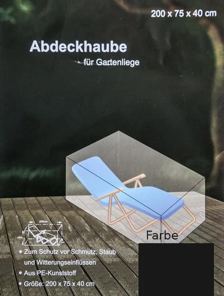BURI Schutzplane Abdeckhaube anthrazit für Gartenliege