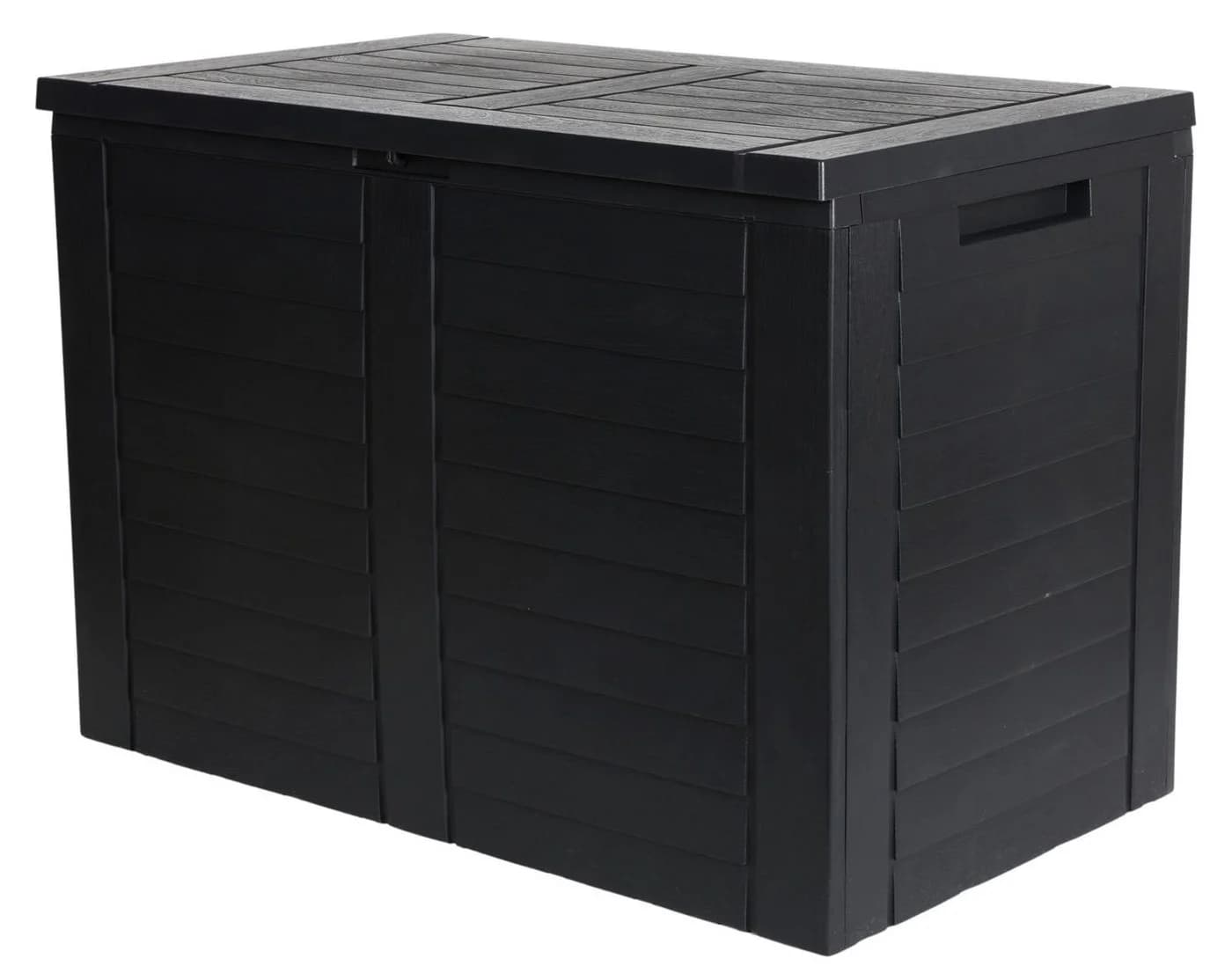 BURI Auflagenbox Balkon-Truhe Holzoptik Anthrazit-Braun Aufbewahrungsbox