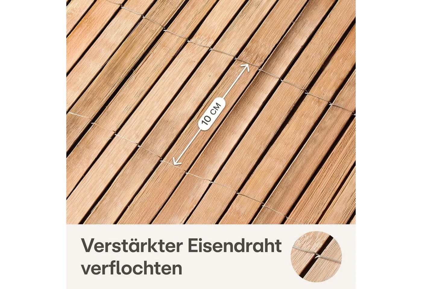 Praknu Balkonsichtschutz FSC Bambus Feuerverzinkt