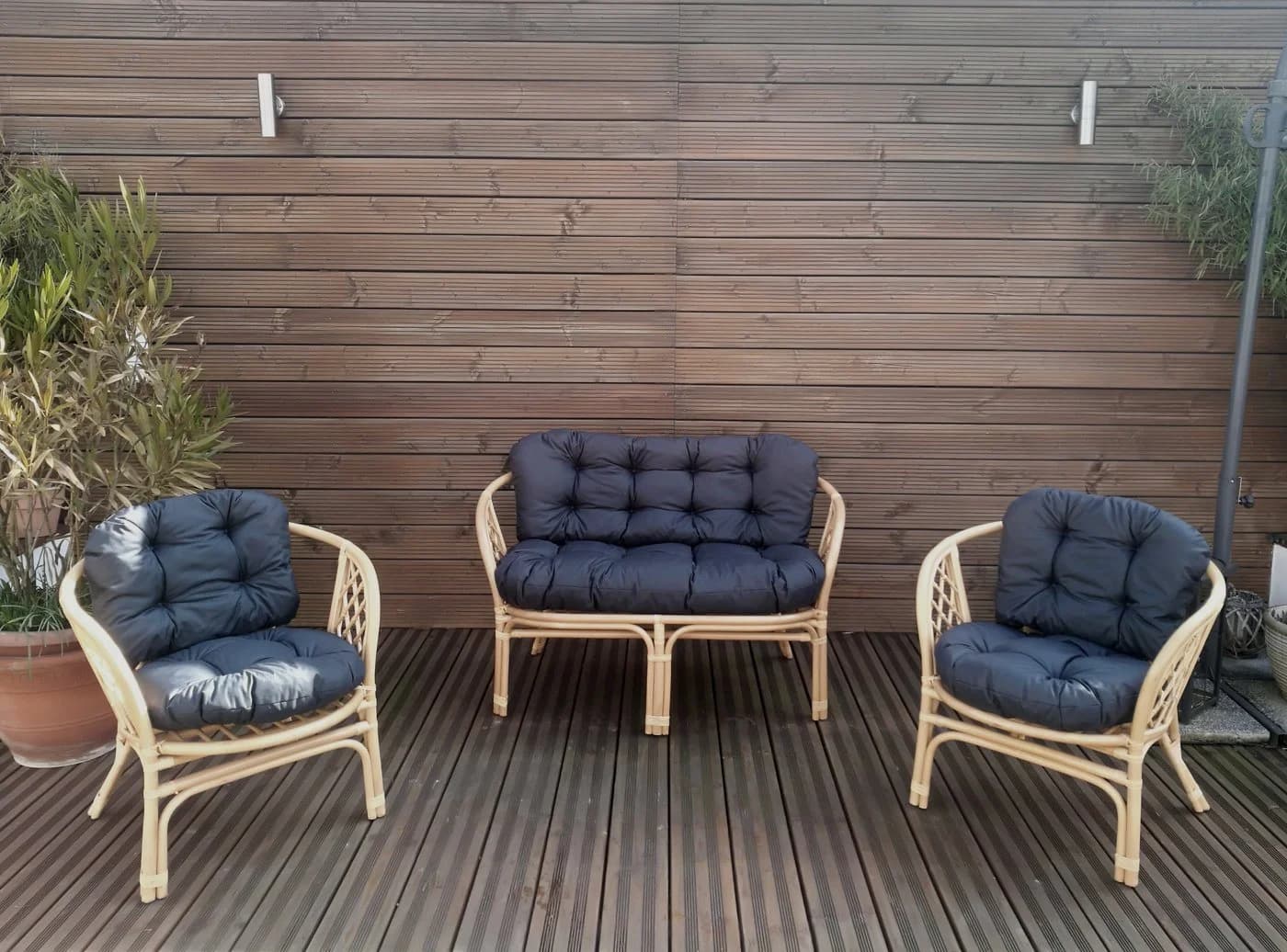 Mayaadi Home 6-tlg. Auflagekissen Set Gartenbank Hellgrau