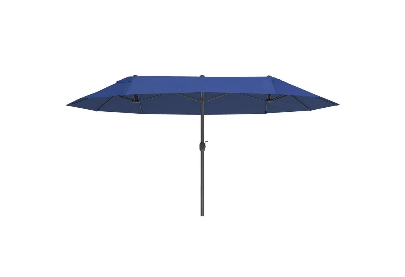 Outsunny Doppelsonnenschirm Blau mit Handkurbel