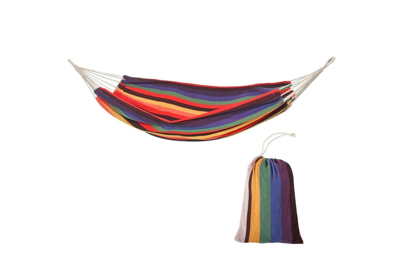 Outsunny Hängematte mit Tragetasche, bunt, Baumwolle & Polyester