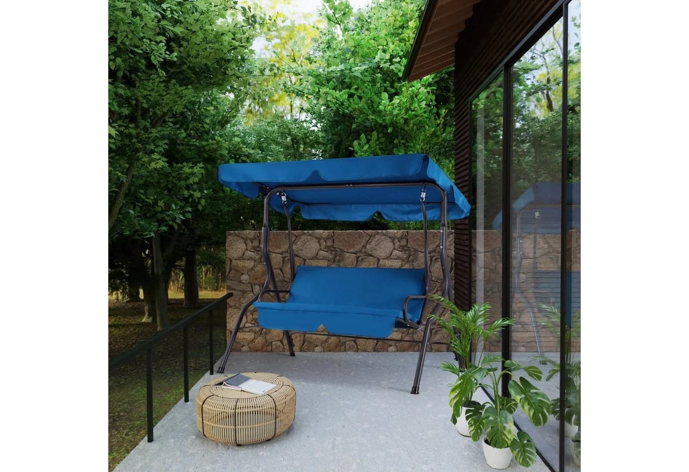 Casaria Hollywoodschaukel 2-Sitzer Atlantik Blau Wetterfest