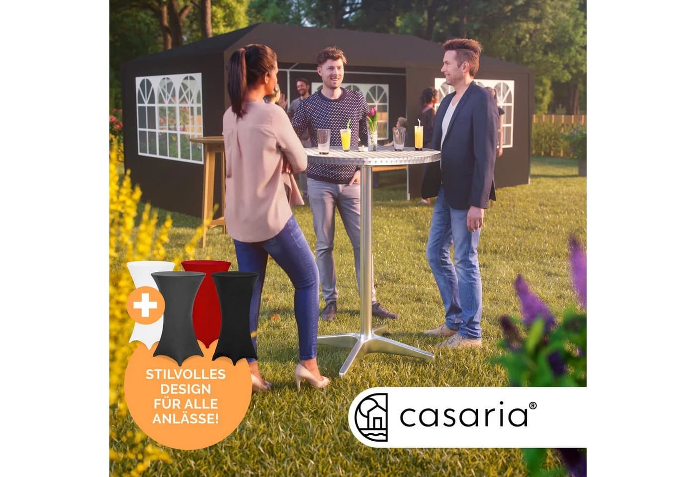 Casaria Stehtisch Bistrotisch Aluminium Edelstahl Höhenverstellbar