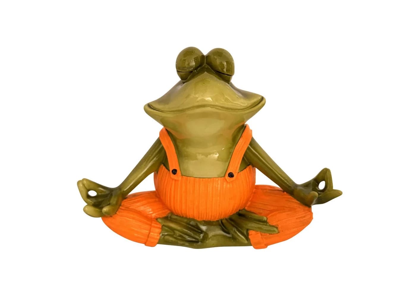 Online-Fuchs Yoga Frosch Deko Figur Orange Kunstharz