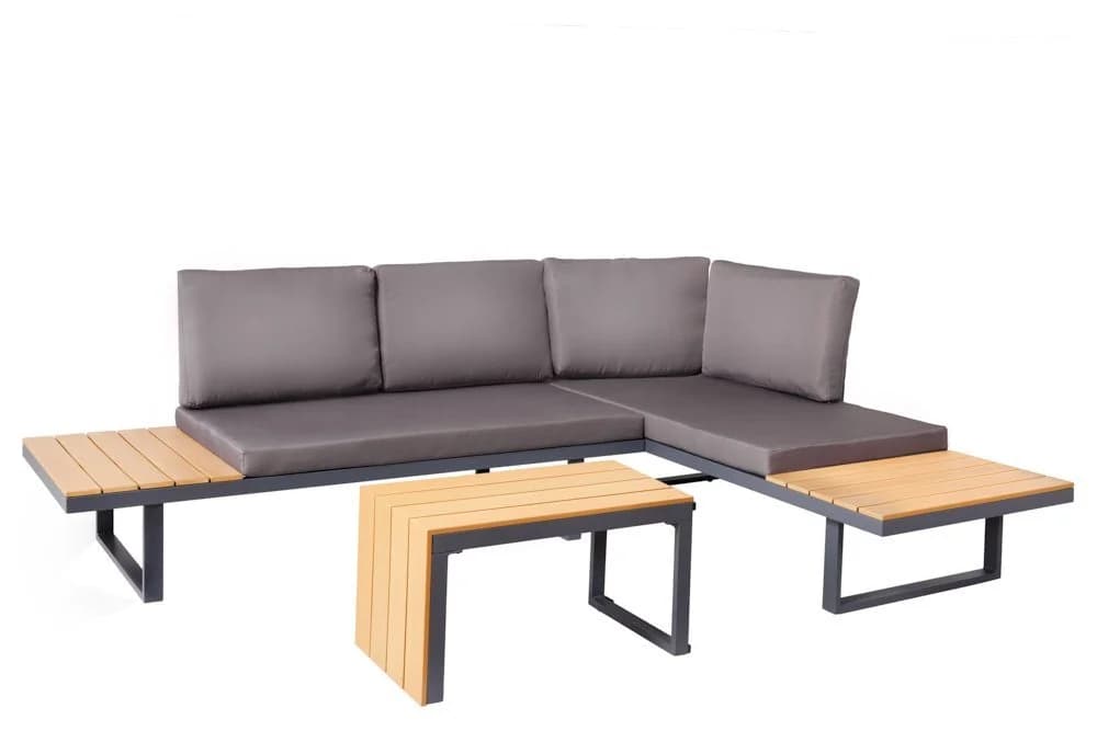 riess-ambiente Lounge-Sitzgruppe IBIZA 250cm Anthrazit Grau WPC