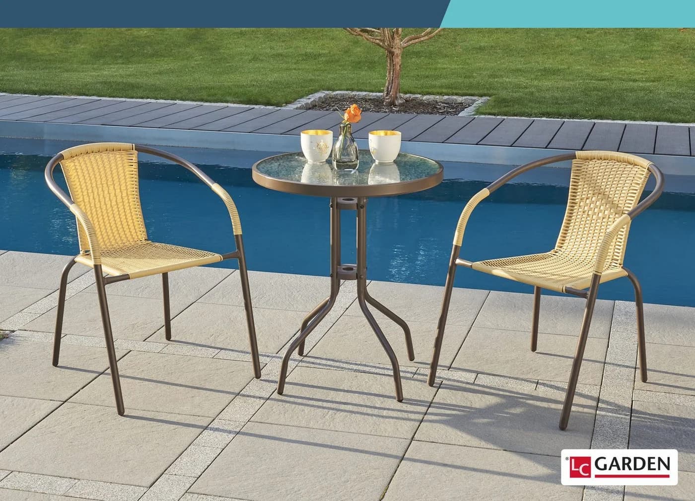 LC Garden Stapelstuhl Garvista Schwarz Gartenstuhl mit Armlehnen